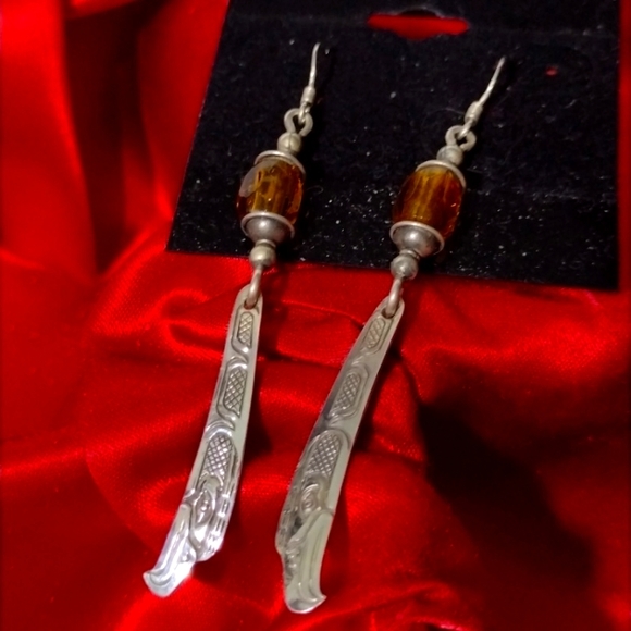 Sterling Silver Dangling Earrings - Picture 2 of 5